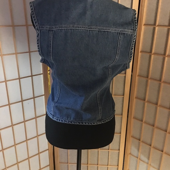 ATLAST & Co-Denim vest, blk/satin collar, SzM.👖👛 - Picture 2 of 9